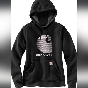 Carhartt Women's Relaxed Fit Graphic Sweatshirt Black and Light Pink NEW! XL